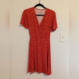41 Hawthorn Red and White Wrap Dress - Size XS